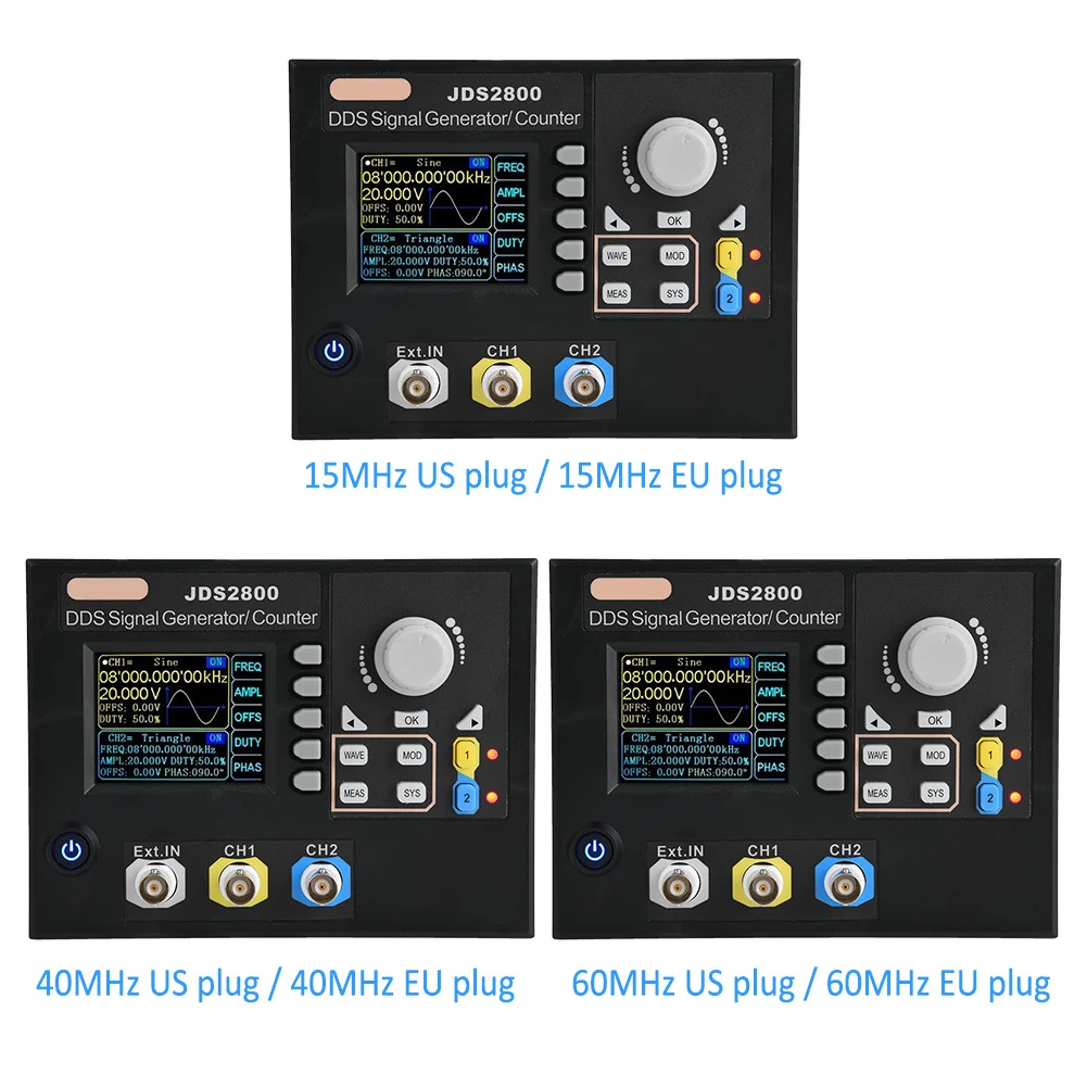 JDS2800 Signal Generator 60MHz Dual channel DDS Function Arbitrary Waveform Signal Generator Software AC100-240V