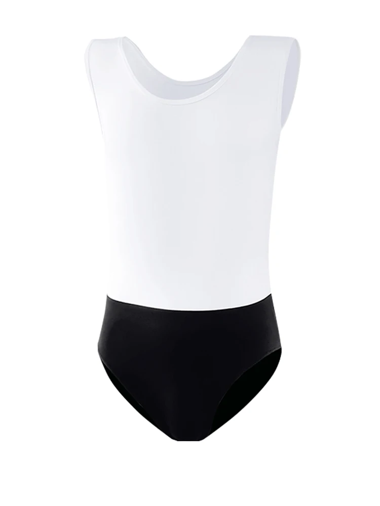 Ballet men's dance wear tights onesies vest boys nylon color matching training clothing professional children's gymnastics cloth