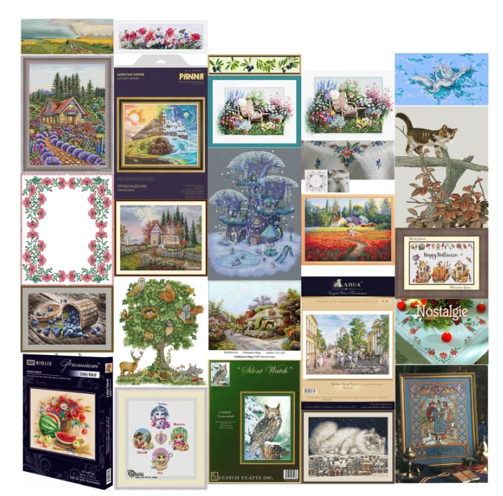 

Counted Cross Stitch Kit Geisha With Fan Sakura Flower patterned letters Cross stitch set watermelon with flowers 57-49