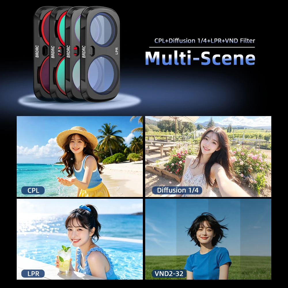 Insta360 Luna UV CPL ND16/VND/블랙 미스트 필터용 BRDRC 자기 렌즈 필터 사진 광학 유리 렌즈 세트 액세서리