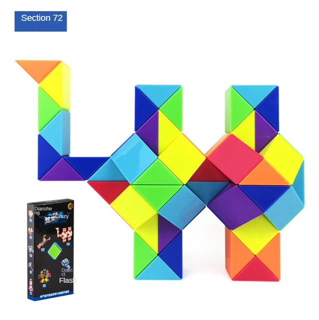 Dingsheng 24 and 36 48 60 72 Segments Magic Rule Snake multi-color 3d puzzle fidget gam Fidge Cube Twist Transformable Kid Puzzl 6