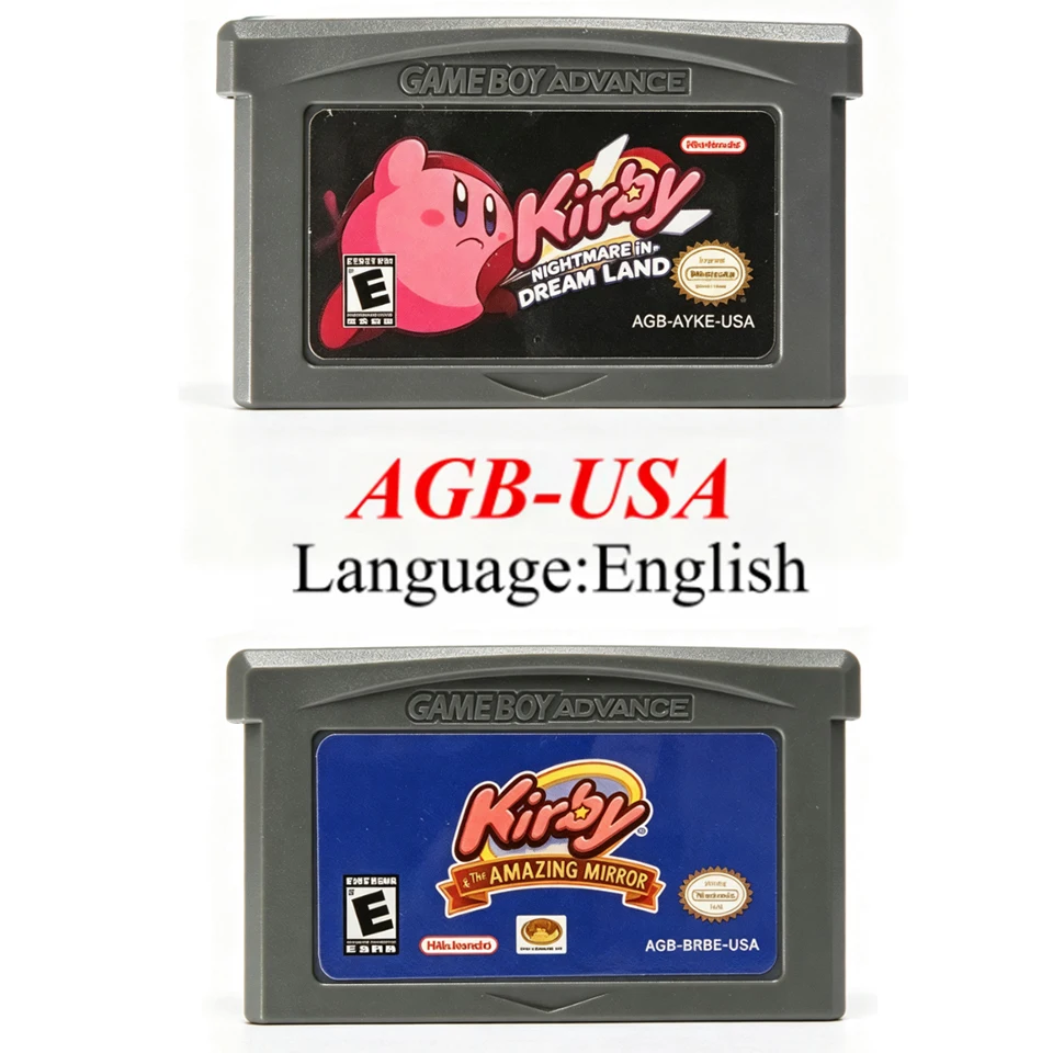 32-Bit Kirby Game Cartridge: Amazing Mirror & Nightmare in Dream Land