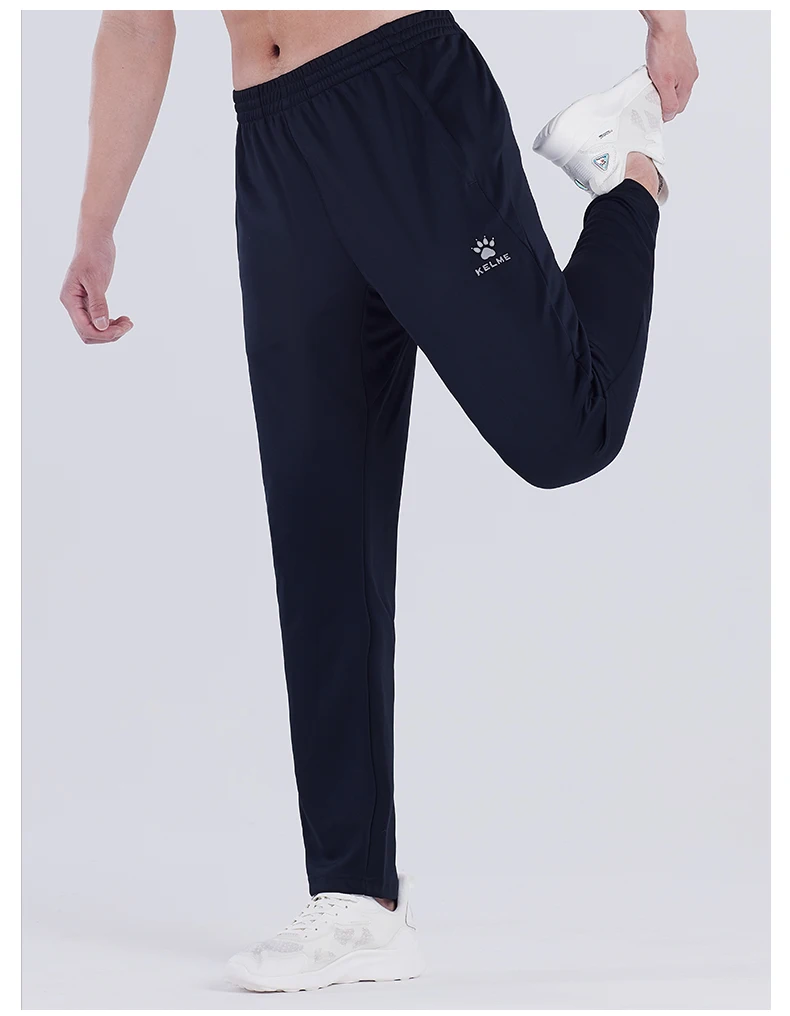Kelme Fußball Trainings hose Männer hohe elastische Krawatte Füße lässig laufen gerade Bein Sport hose Outdoor-Training Fitness – Detail 20
