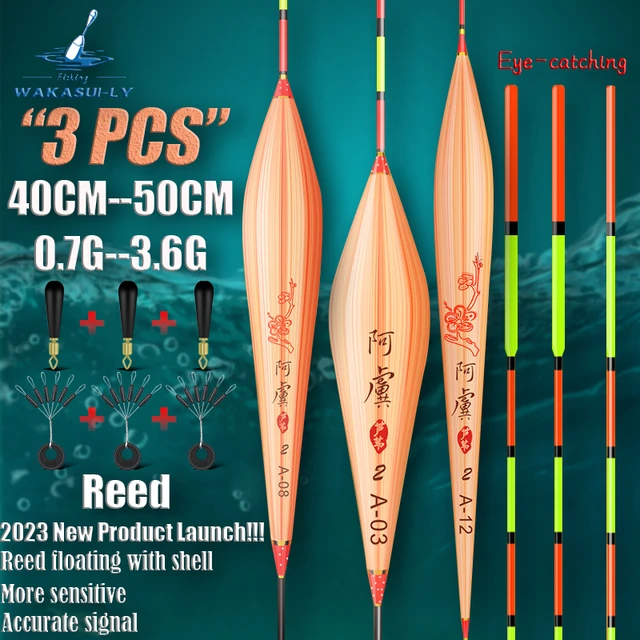 2023 New 3Pcs/Set Fishing Float Eye-catching Reed With Shell High  Sensitivity Crucian Carp Float Outdoor Fishing Kit Accessories - AliExpress