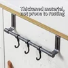 1/2pcs Stainless Steel Multi-Purpose Door Back Towel Rack Kitchen Cabinet Cloth Holder Storage Rack Towel Rod Home Organization 5