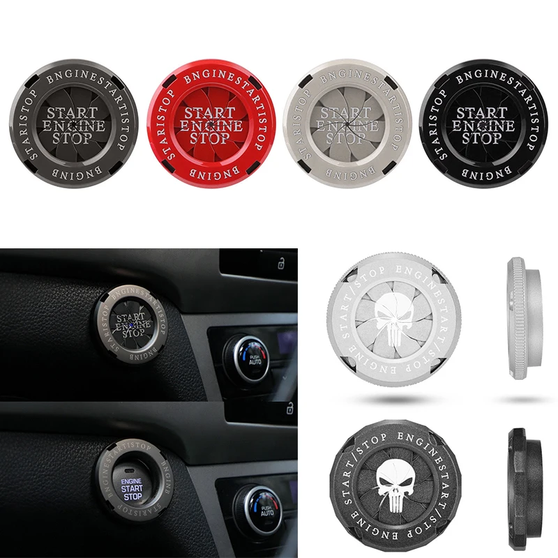 Universal Car Moto Engine Start Stop Button Cover Interruttore Di Accensione Blade-Type Rotatable Protection Cap Interior Decor Sticker