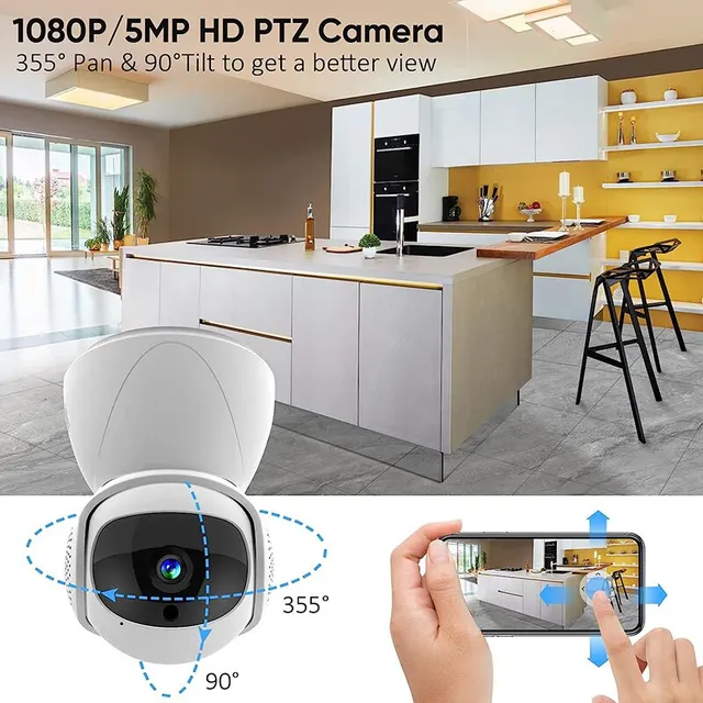FHD Wireless WIFI PTZ Camera IP CCTV Security Protector Surveillance Camera Smart Auto Tracking Baby Monitor with Google Alexa 5