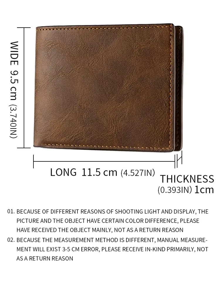 Retro-Herren-Geldbörse mit mehreren Taschen, klassisches Business-PU-Leder, Reißverschluss, Kreditkarten-Geldbörse, zweifache horizontale Geldklammer – Detail 2