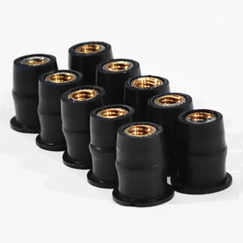 motorcycle rivet nuts 10/30 Pieces Well Nut M5 5mm M6 Metric Rubber Motorcycle Windshield Rubber Rivet Nut with Accessories for Honda for Suzuki