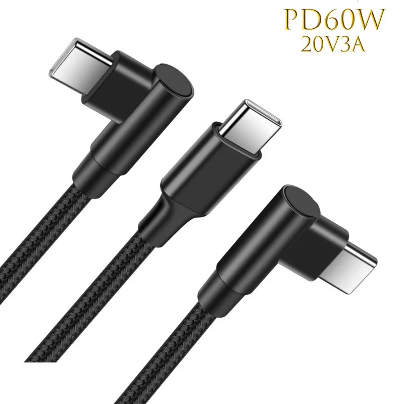 100W L Elbow Type-C to USB-C PD Quick Charge Fast Charging Cable