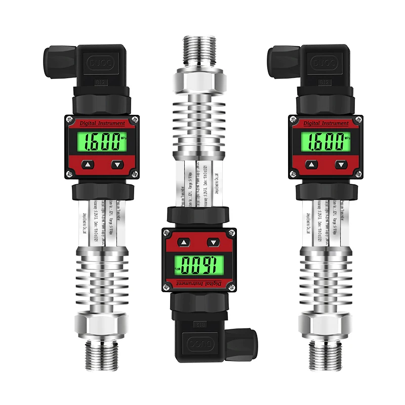 

LCD High Temperature Pressure Sensor 4-20mA 0-5V 4-20mA Out Range -1-0-1000bar G1/4 1/2Connector Pressure Transmitter Transducer