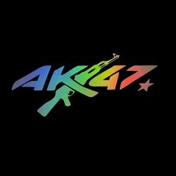 Personalized Creative AK - 47 Vinyl Decal Sticker for Cars, Motorcycles, Laptops, and More (Colorful Laser)