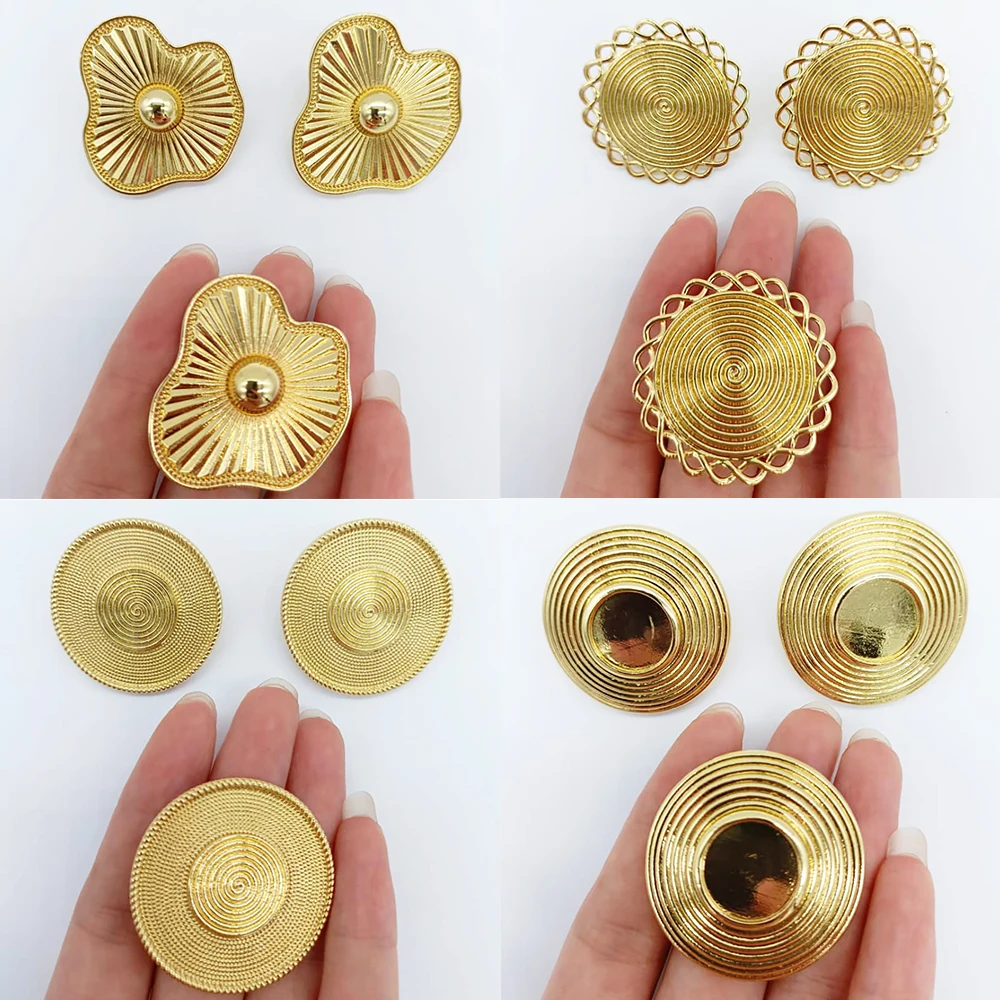 

18k Gold Plated Earrings with Ring Arabic Dubai Flower Shape Charm Jewelry Nigerian Wedding Bridal Party Adjustable Ring Gifts