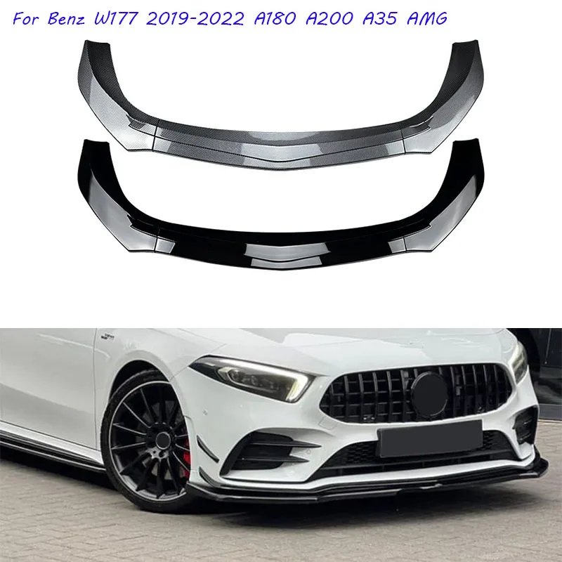 Paraurti Anteriore Per Auto Spoiler Splitter Canards Vents Chin Guard Diffusore Cover Per Benz Classe A W177 2019 ~ 2022 A180 A200 A35 Amg