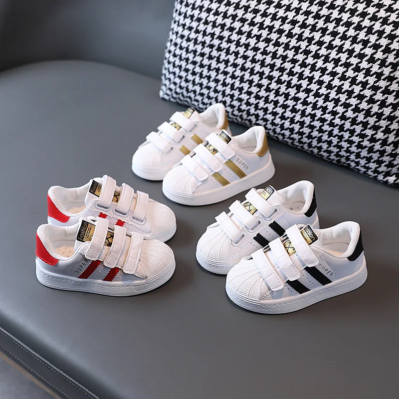 Children's White Fashion Sneakers - Non-slip, Breathable, Casual Outdoor Shoes