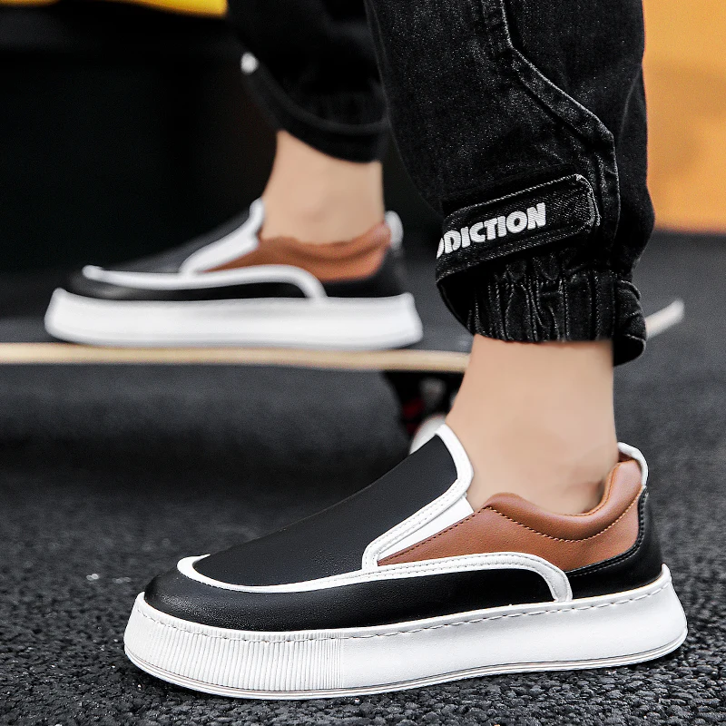 Fashion Cloth Men's Casual Shoes Breathable Slip on Walking Sneakers Non-slip Flats Lightweight Men Sport Shoes Driving Loafers 4