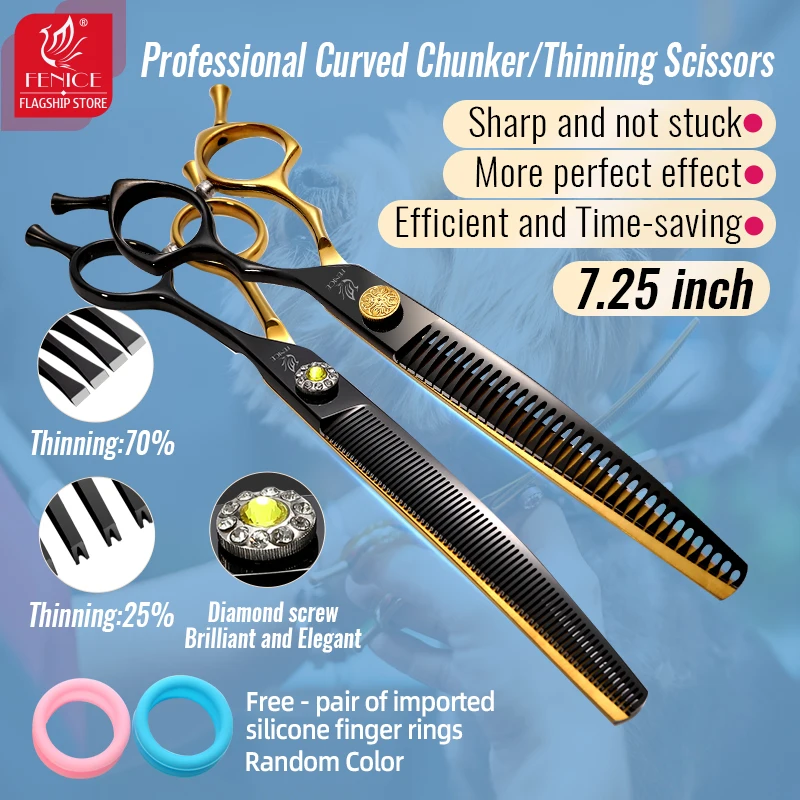 Dog Grooming Scissors Dog Grooming Scissors Kit Fenice JP440C Steel 6.5/7/7.5/ 8 Inch Professional Pet Dogs Grooming Scissors Set Straight Curved Thinning Shear Scissors