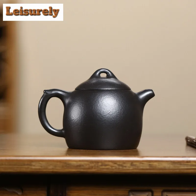 210ml Handmade Yixing Purple Clay Teapots Handmade Pot Raw Ore Black Zhu Mud Tea Infuser Kettle With Strainer  Zisha Tea Set