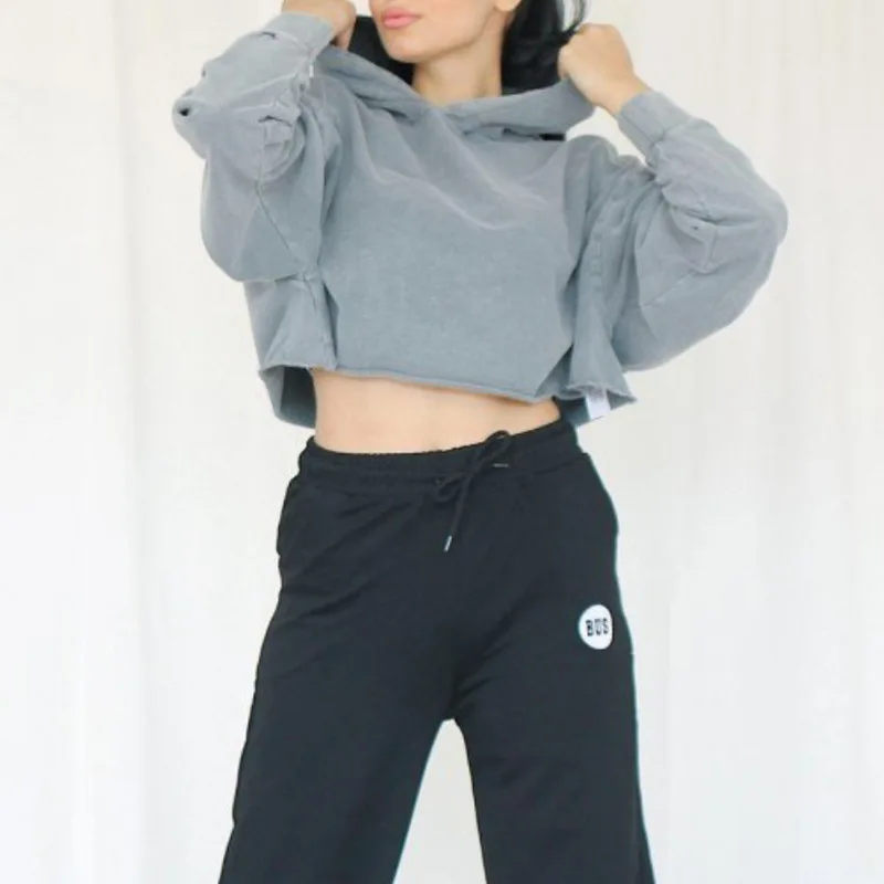 2023 New Spring Hoodie Women's Street Style Loose Hoodie Oversized Casual Soild Sweatshirt Women's Sexy Navel Exposed Pullovers