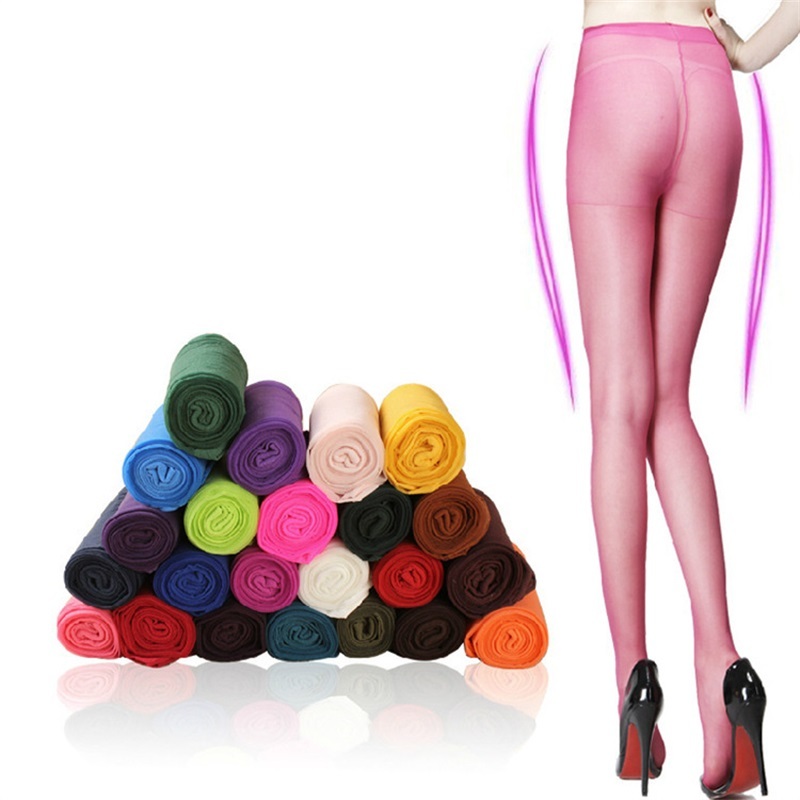  1 Pair Color Transparent Ultrathin Candy Color Sexy Women Tights Mulheres Meias Pantyhose Collants Stockings Hosiery Underwear 