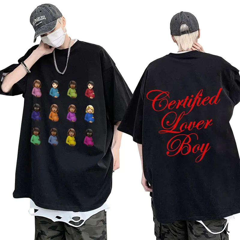

Rapper Drake Certified Lover Boy Album Print Graphic T Shirt Fashion Hip Hop T-shirt Men's Women's Street Oversized Short Sleeve