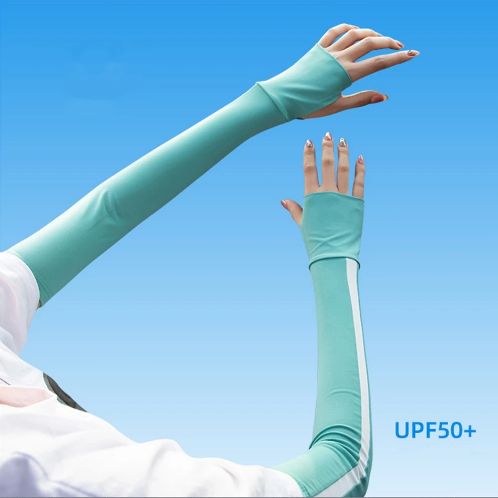 

New Summer Ice Silk Sun-protective Sleeve Loose Outdoors Cycling Tennis Sports UV Protection Sleeve Men Women Arm Warmer Sleeves