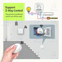 Diese Wifi Rf Smart Home Tuya Light Switch Smart Life 16A AC Relay Receiver No Battery Needed Self Powered Wall Panels Switch - Image 3