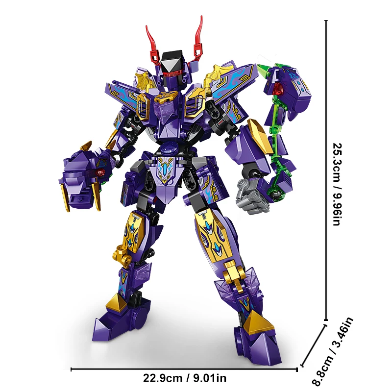 2in1 Transformable Robot Building Blocks Mythical Black Tortoise Mecha Warrior C