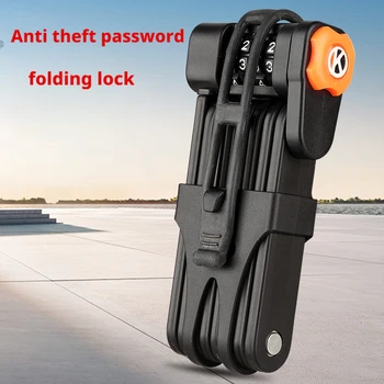 Lucchetto per bicicletta Password antifurto Lucchetto pieghevole Mountain Bike Accessori per biciclette Lucchetto pieghevole con password fissa per veicolo elettrico