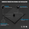 KEMAIDI Black Rainfall Shower Head High Pressure Square Stainless Steel Showerhead with Silicone Nozzle Ultra Thin Water Saving 4