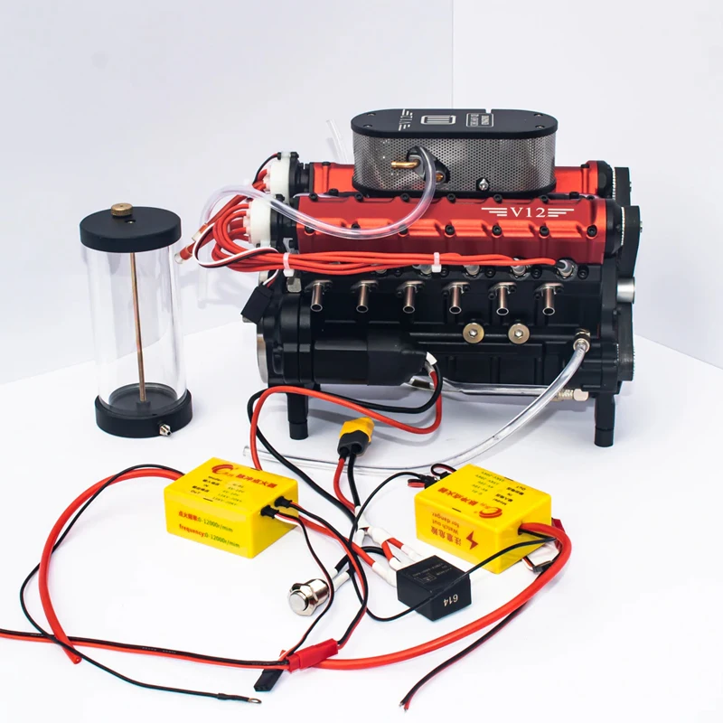 

RV12 Engine Model Toy 49.89CC Methanol Gasoline Engine Startable Metal Four Stroke Suitable for Model Car DIY Assembled Boy Toys