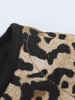 Vintage Leopard Cotton Coat  Women Loose O-neck Long Sleeve Single Breasted Pockets Jacket 2024 Autumn New Lady Casual Outwear 4