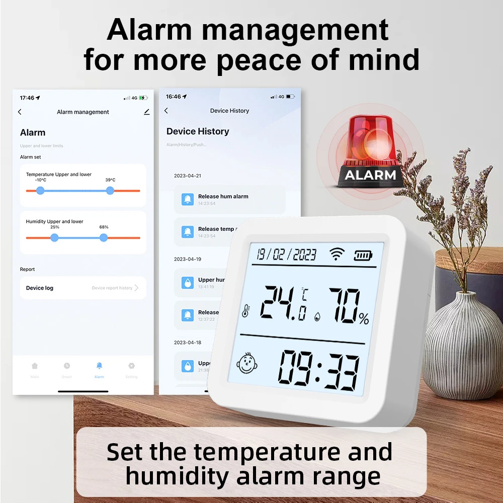 Tuya Smart WIFI Temperature and Humidity Sensor Hygrometer Thermometer with LCD