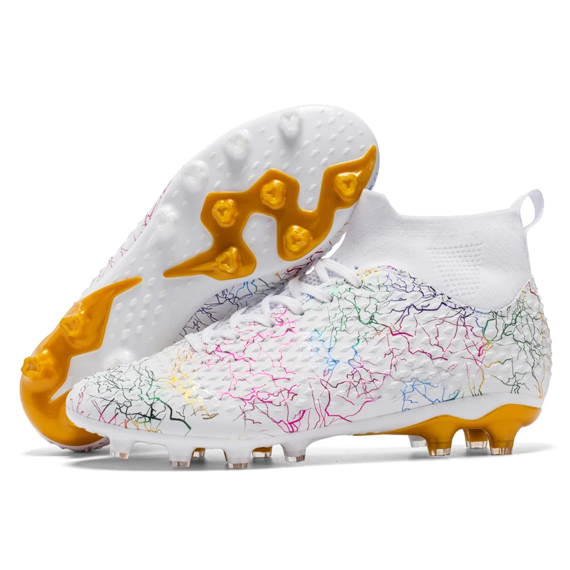 Kids Football Ankle Boots Men Soccer Shoes  Children Leather Soccer Training Sneakers Outdoor Football Cleats Shoes Big SZ 31-48