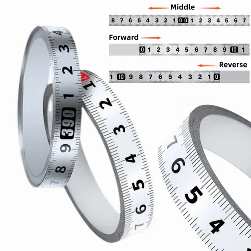 

B50 Self-Adhesive Measuring Tape Stainless Steel Workbench Ruler Adhesive Backed Tape Measure Metric Scale Rust-Proof Durable