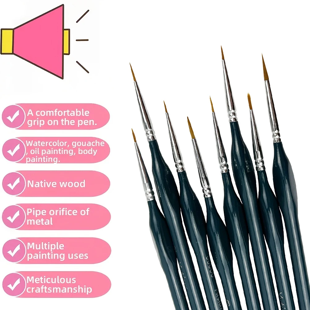 Detail Paint Brushes Set for Tiny Tip Acrylic and Watercolor Painting - Professional Artist Supplies for 40k Miniatures and Face 4