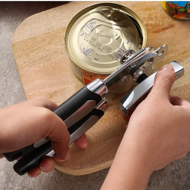 

Easy Can Opener Safety Stainless Steel Manual Professional Effortless Openers with Turn Knob Household Kitchen Useful Tools