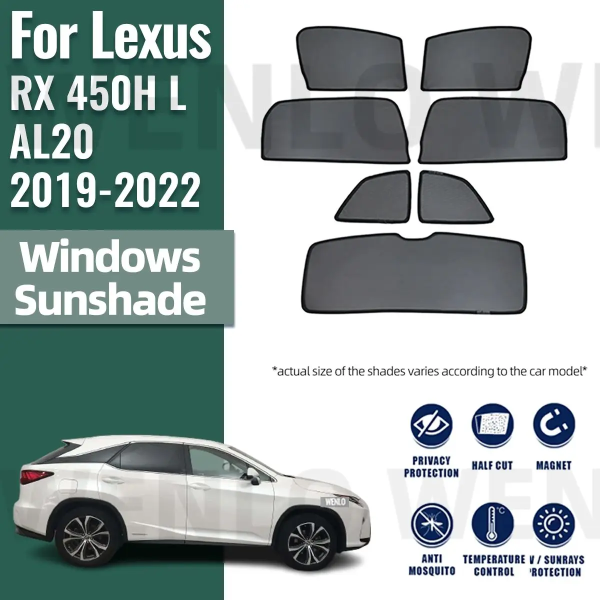 

For Lexus LS 350 2019-2023 2024 500 500H Magnetic Car Sunshade Shield Front Windshield Curtain Rear Side Baby Window Sun Shade