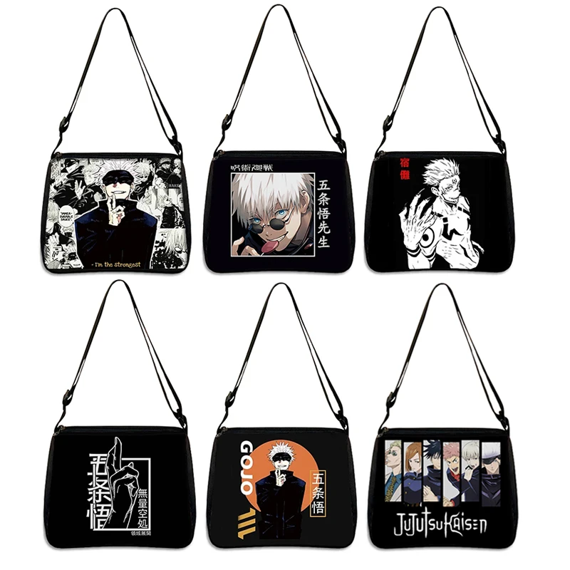 Japanese Anime Jujutsu Kaisen Shoulder Bags Gojo Satoru Ryomen Sukuna Handbag Messenger Bag Phone Holder Storage Bags Travel shoulder bag