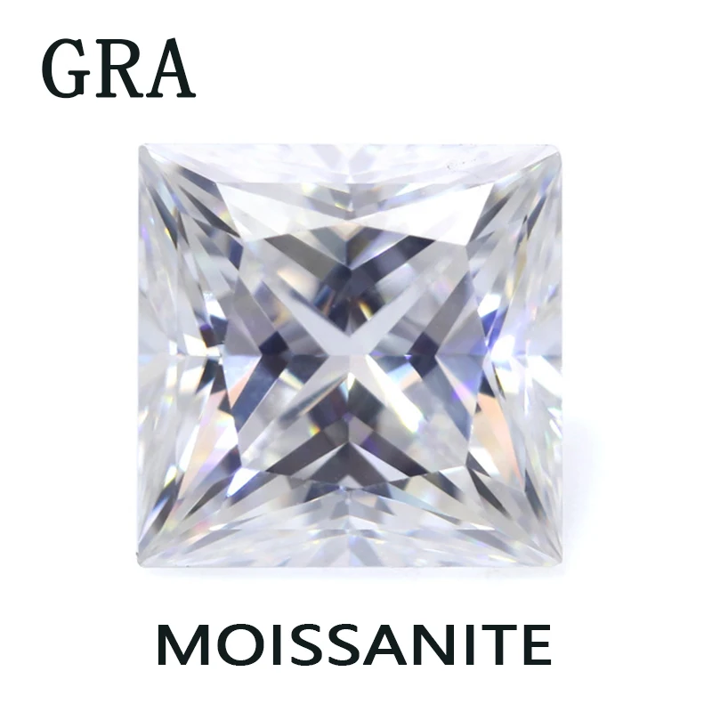 

Quality Moissanite Stone With Certificate Princess Cut D Color VVS1 Loose Lab Grown Diamond Gemstone with GRA Certificate Stone