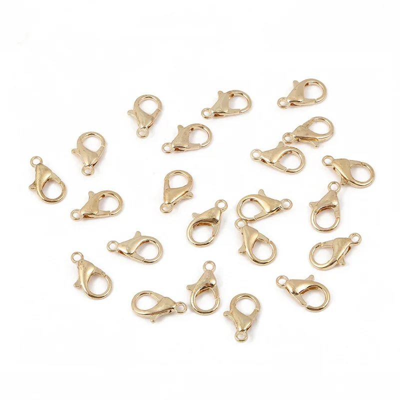 100Pcs Silver/Gold Plated Lobster Clasps Hooks Necklace Bracelet Findings12mm 