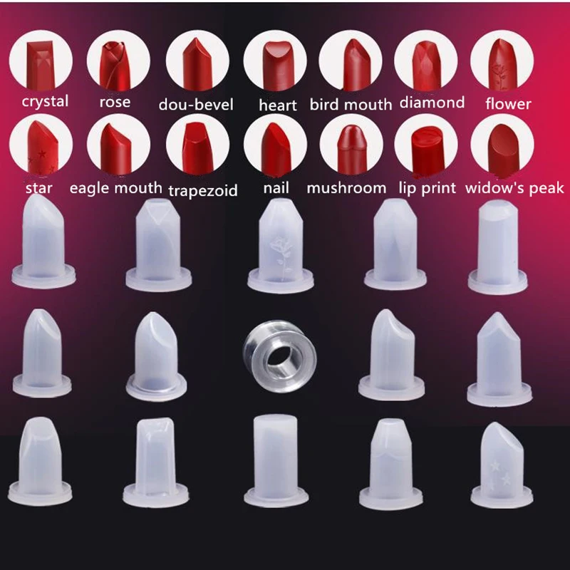 12.1mm Handmade Lipstick DIY Mould Makeup Cosmetics Lipstick Mould Silicone Mold Making Tool Set Silicone Lipstick Making Mould 4