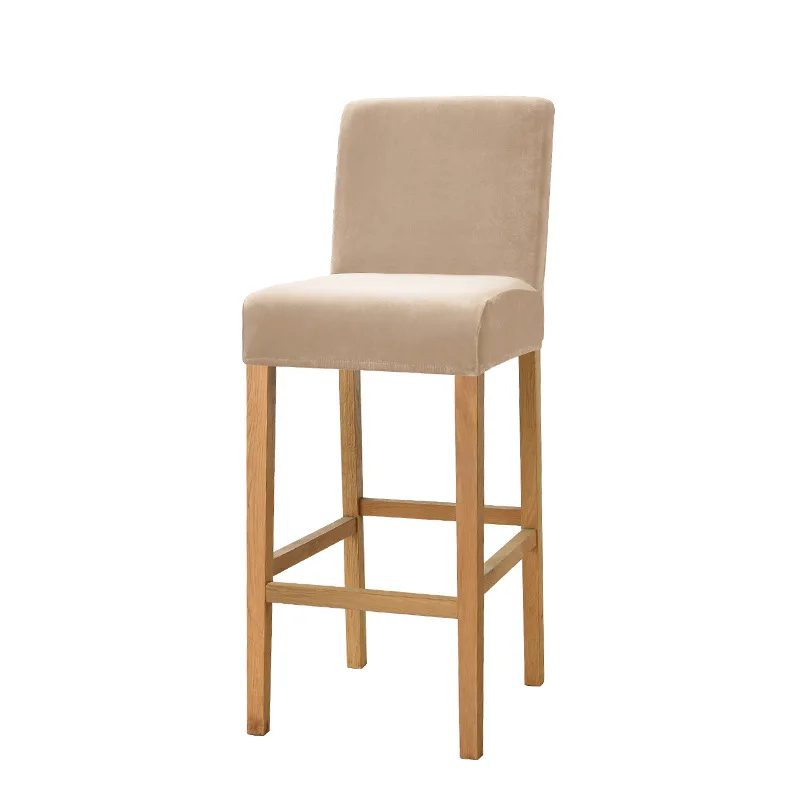 Description Picture 3 of itemVelvet Fabric Bar Chair Covers Stretch Soft Dining Chair Covers Washable Short Back Covers Chairs For Kitchen Home Hotel Banquet