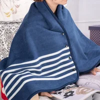 1pc Wearable Blankets Shawl Blanket Flannel Lazy Casual Office Blanket 2