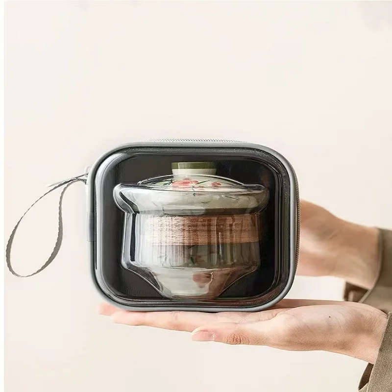 matcha set kitmatcha set kitHand Drawn Peach Blossom Travel Tea Set Kit Handmade Tea Tools Set of Cups 1 Pot 3 Cups Maki