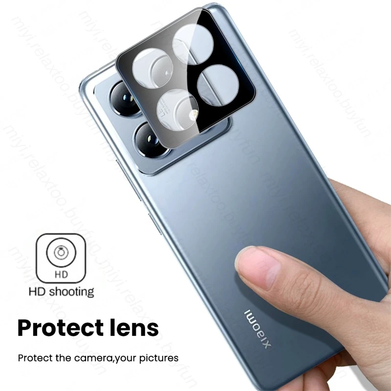 Premium Xiaomi 14TPro Case with 3D Curved Camera Protectors - 2 Pack Tempered HD Glass Lens Shield