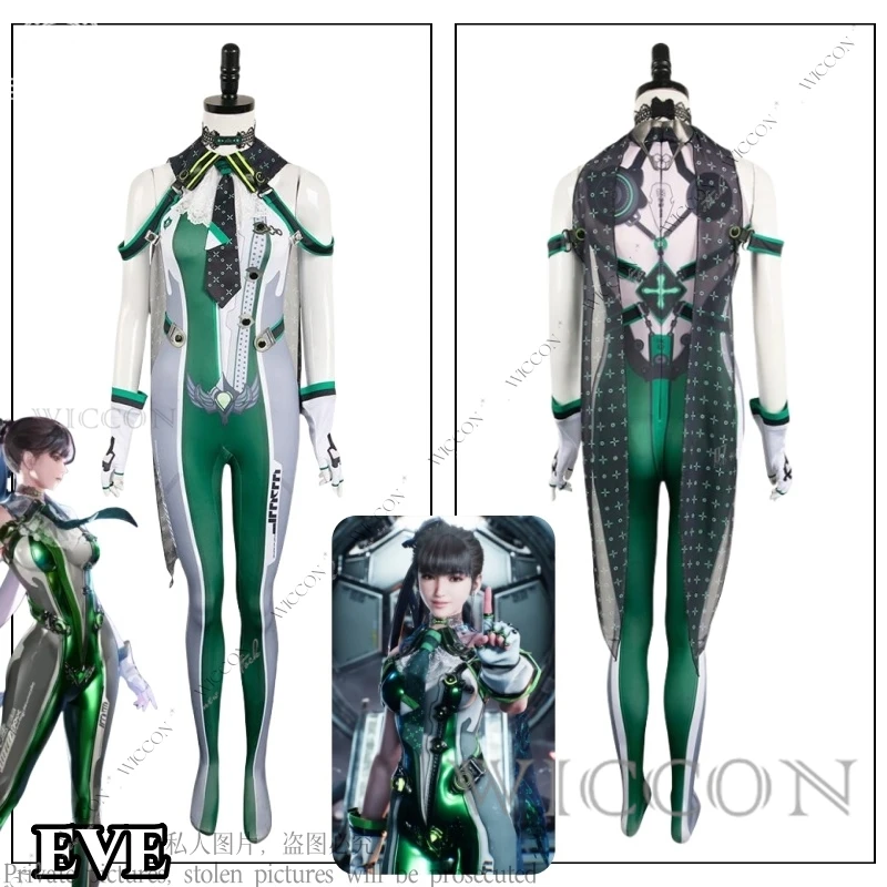 

Eve Blade Cosplay Stellar Costume Jumpsuit Green Suit Role Play Outfit Female Halloween Carnival Sexy Fantasia Disguise Women
