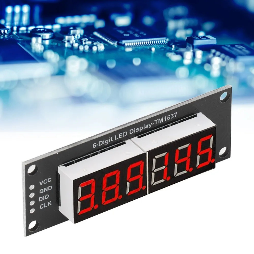 TM1637 드라이버 IC 6자리 7세그먼트 디스플레이 모듈 0.36인치 레드 LED 디지털 튜브 5V 플러그 앤 플레이 디지털 광전자 모듈