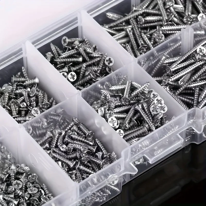 Self Tapping Screw Kit 400/800 self-tapping wood screws set M2 cross pan head steel plate screws mixed set