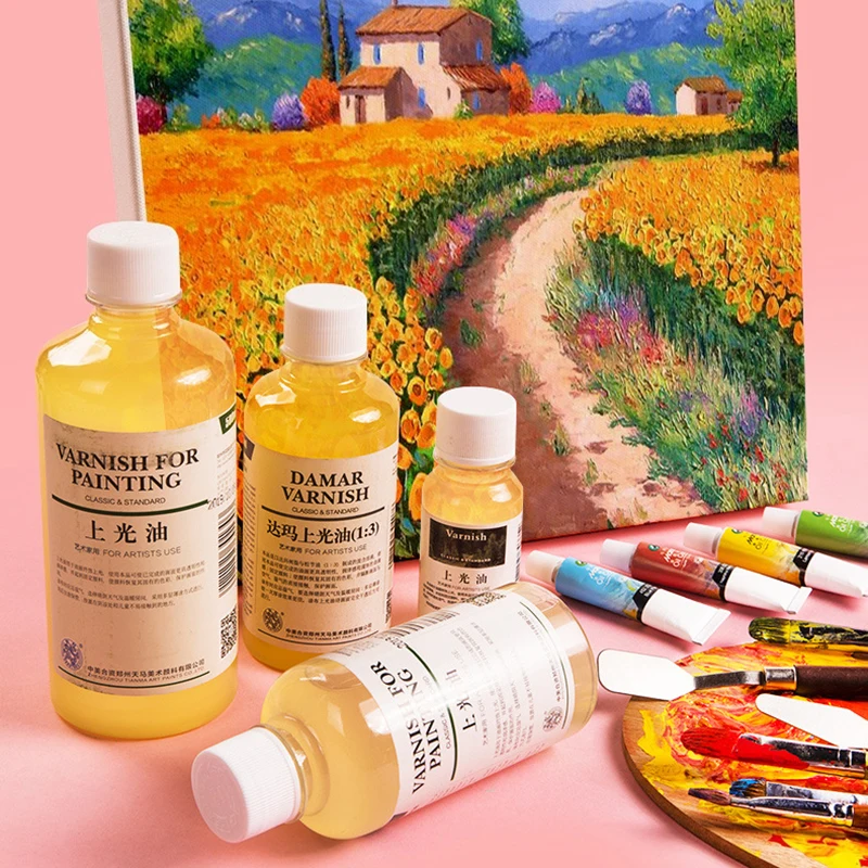 75/280/500 ml Linseed Medium Oil Paint Thinner/Toner Oil /Polish Retouch/Gloss Varnish 2